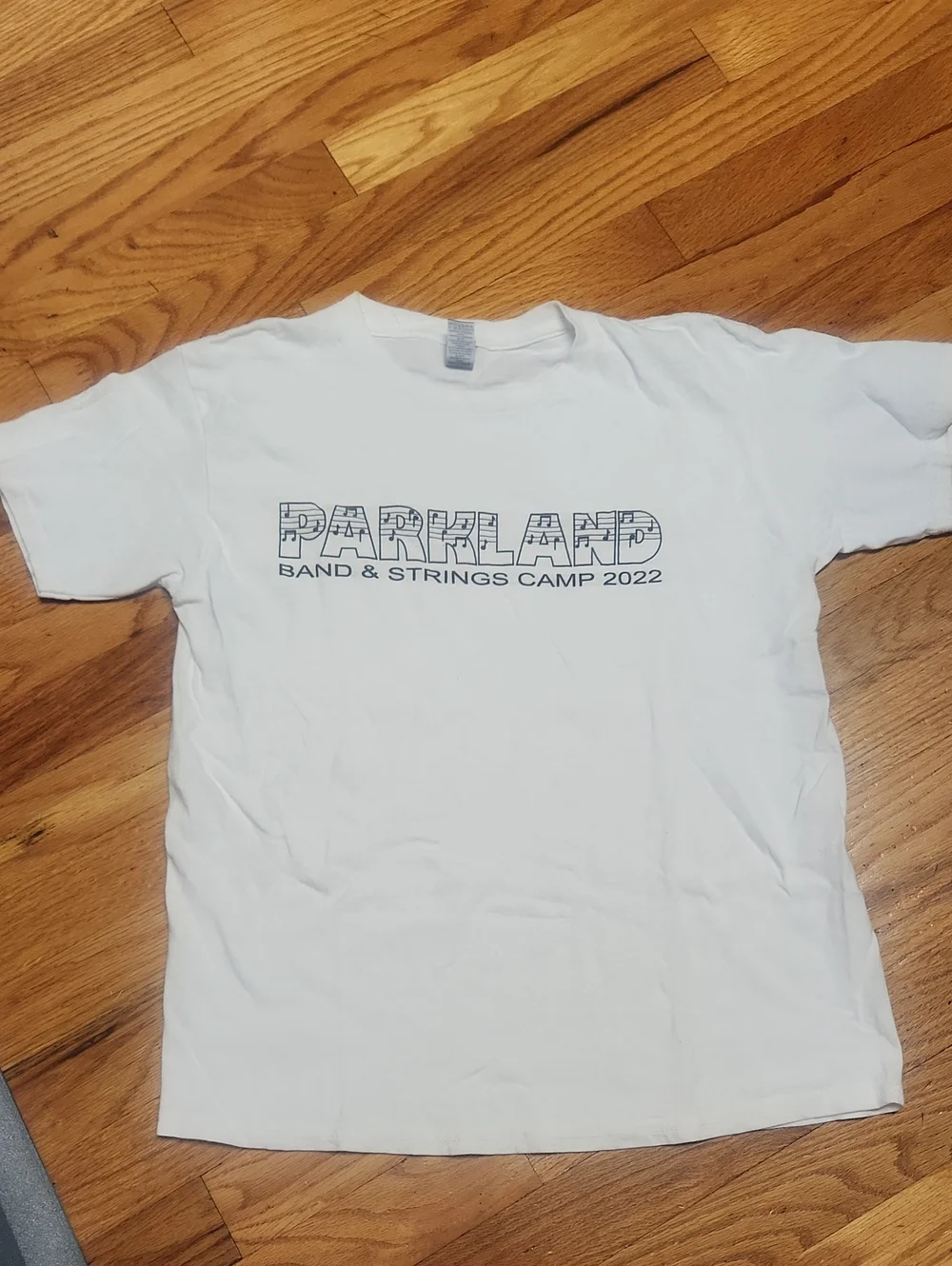 Parkland Band & Strings Camp 2022 White Kids T-Shirt, L, EUC